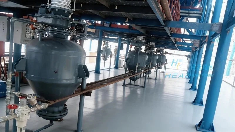 Projektbeispiel: Drucküberdruck-Transport von Elektrolytpulver für die Stickstoffzirkulation bei einer neuen Energieunternehmung in Shenzhen, Guangdong