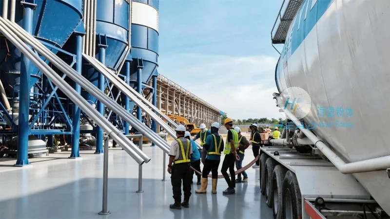 Projektbeispiel für den pneumatischen Transport mit Stickstoffkreislauf für Neodymmetallpulver bei einer Seltene-Erde-Firma in Baotou, Innere Mongolei